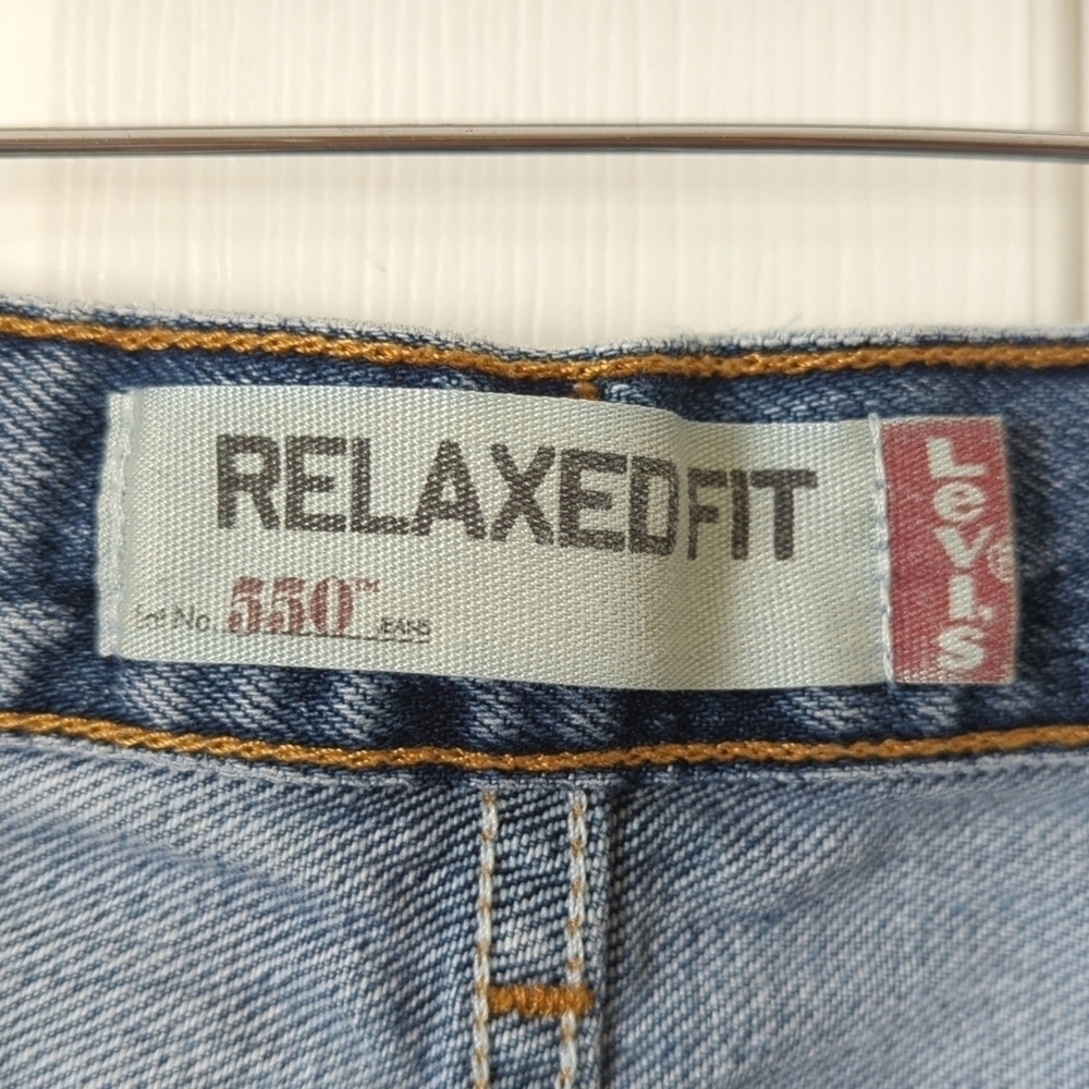 Levi's Y2K 550 Classic Medium Wash Relaxed Fit Straight Leg Denim Jeans 36 x 30 - Picture 8 of 16